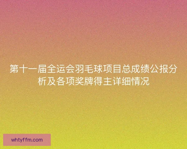 第十一届全运会羽毛球项目总成绩公报分析及各项奖牌得主详细情况